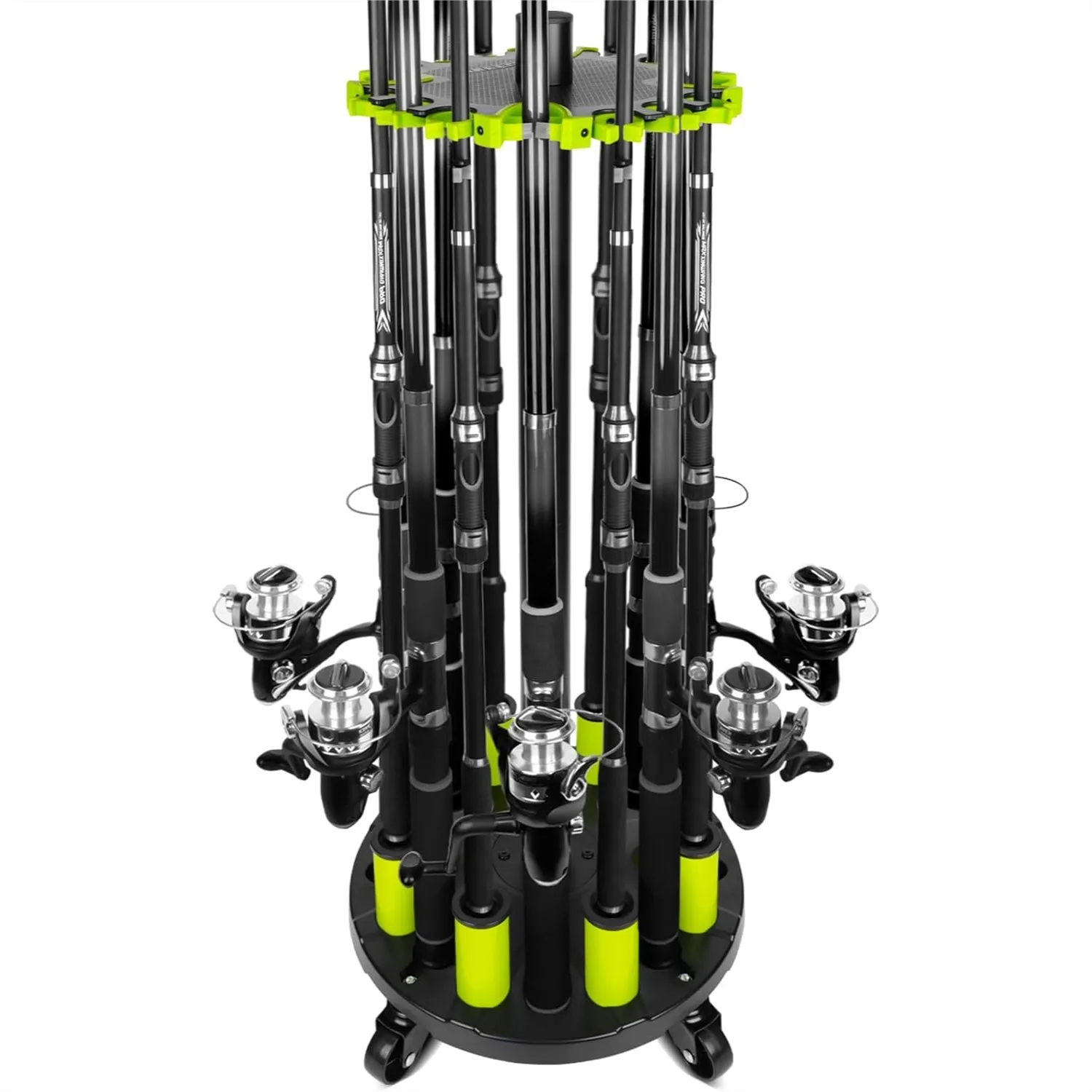 Fishing Rod Holder for Garage, Holds up to 20 Rods with Rolling Wheels, Fishing Pole Storage Organizer with Rotating Base
Fishing Rod Holder for Garage, Holds up to 20 Rods with Rolling Wheels, Fishing Pole Storage Organizer with Rotating Base