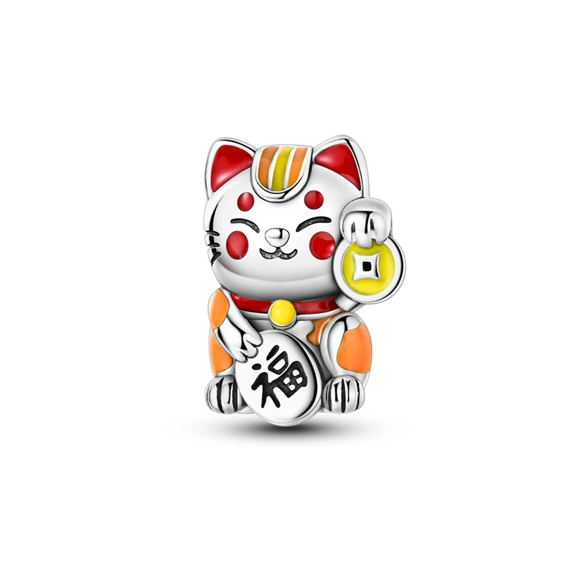 925 Sterling Silver Cute Money Catching Cat Charms Beads Fit 3mm Original Bracelet DIY Women Birthday Party Jewelry Gift
925 Sterling Silver Cute Money Catching Cat Charms Beads Fit 3mm Original Bracelet DIY Women Birthday Party Jewelry Gift