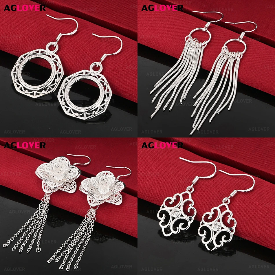 AGLOVER 925 Sterling Silver Hollow Tassel Flower Earrings Women Elegant Cute Party Holiday Gift Jewelry
AGLOVER 925 Sterling Silver Hollow Tassel Flower Earrings Women Elegant Cute Party Holiday Gift Jewelry