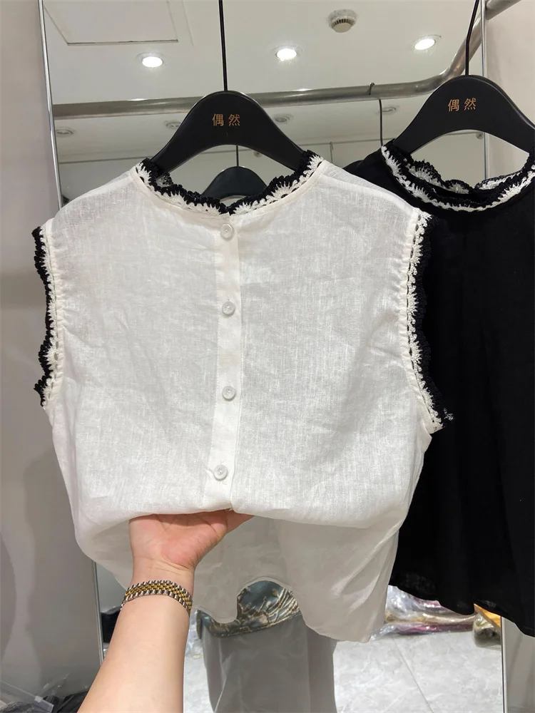 plus Size Women's Sleeveless Shirt Vest Front Back Design Summer Slimming Vintage Fashionable High Waist Lace Commute Style
plus Size Women's Sleeveless Shirt Vest Front Back Design Summer Slimming Vintage Fashionable High Waist Lace Commute Style