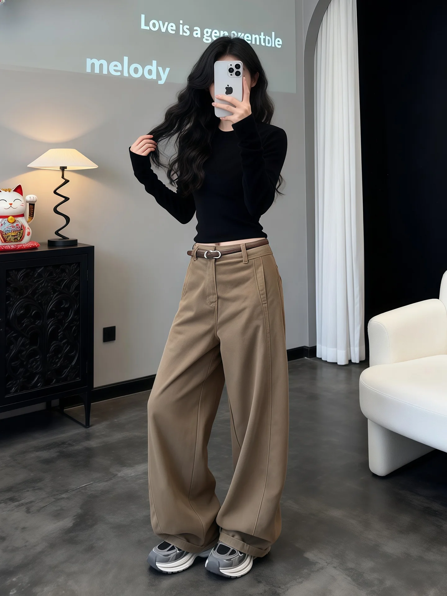 Fashionable Versatile High Waist Long Sleeve Women's Two Piece Set Casual Slimming Wide Leg Pants Spring Autumn New Arrival
Fashionable Versatile High Waist Long Sleeve Women's Two Piece Set Casual Slimming Wide Leg Pants Spring Autumn New Arrival