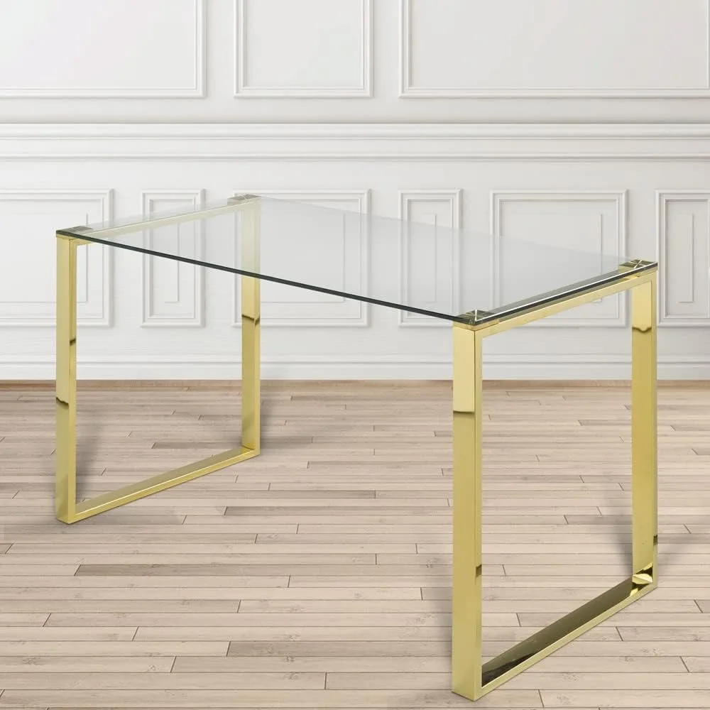 Computer Table for Home or Office Seating Desk Modern Writing Gold Leaf Stainless Steel Legs and Tempered Glass Top Mesa Pc Tv
Computer Table for Home or Office Seating Desk Modern Writing Gold Leaf Stainless Steel Legs and Tempered Glass Top Mesa Pc Tv
