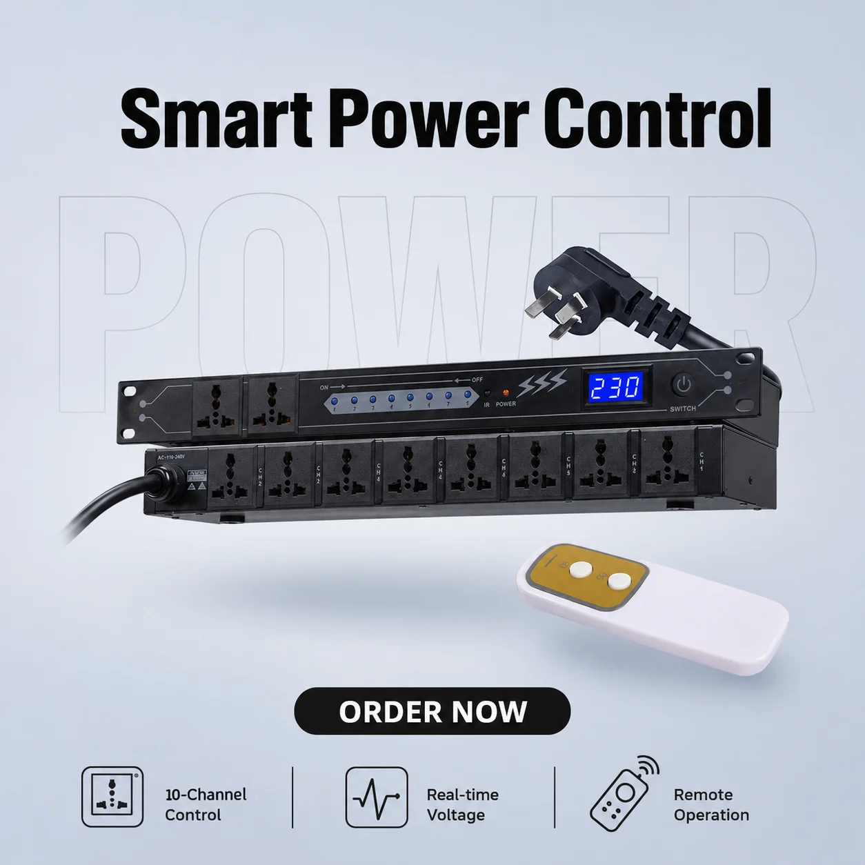 Power Sequencer with Precise Timing Control, Overload Protection & Filtering, Commercial Use for Stage/Conference/Performance, D
Power Sequencer with Precise Timing Control, Overload Protection & Filtering, Commercial Use for Stage/Conference/Performance, D