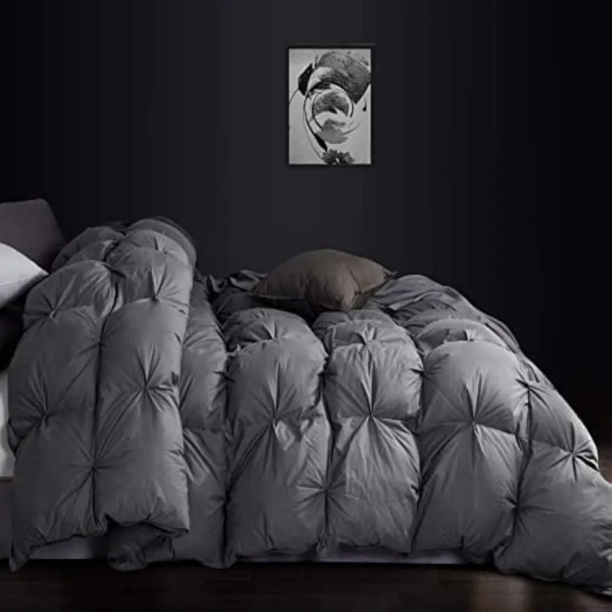 King Size Gray Goose Down Comforter with Egyptian Cotton Cover, 70 oz Fill, All-Season Warmth
King Size Gray Goose Down Comforter with Egyptian Cotton Cover, 70 oz Fill, All-Season Warmth