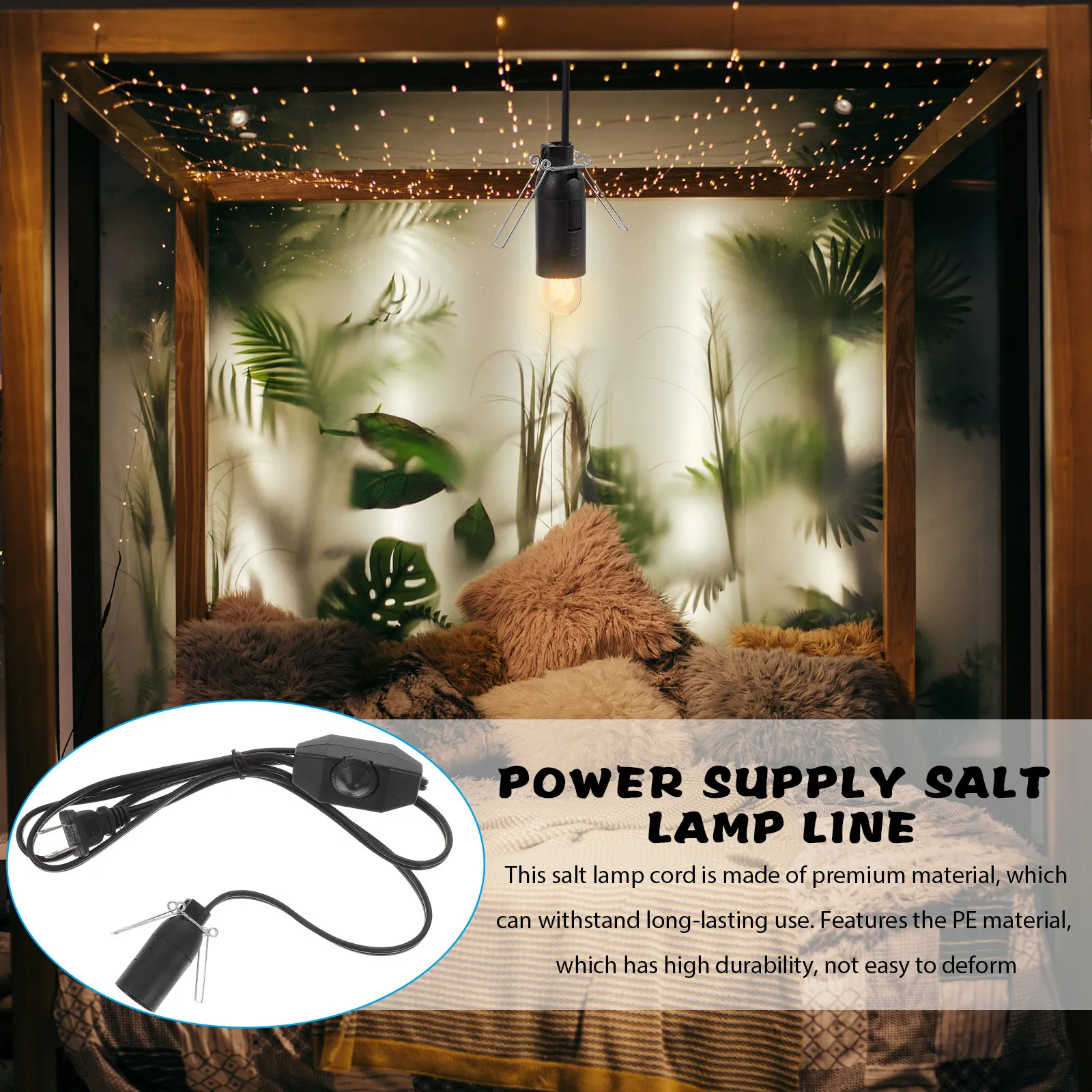 Dimming Power Cord for Crystal Lamp Black Salt Light Cable Plug E12 Socket Replacement Lamp Cord Light Accessories
Dimming Power Cord for Crystal Lamp Black Salt Light Cable Plug E12 Socket Replacement Lamp Cord Light Accessories