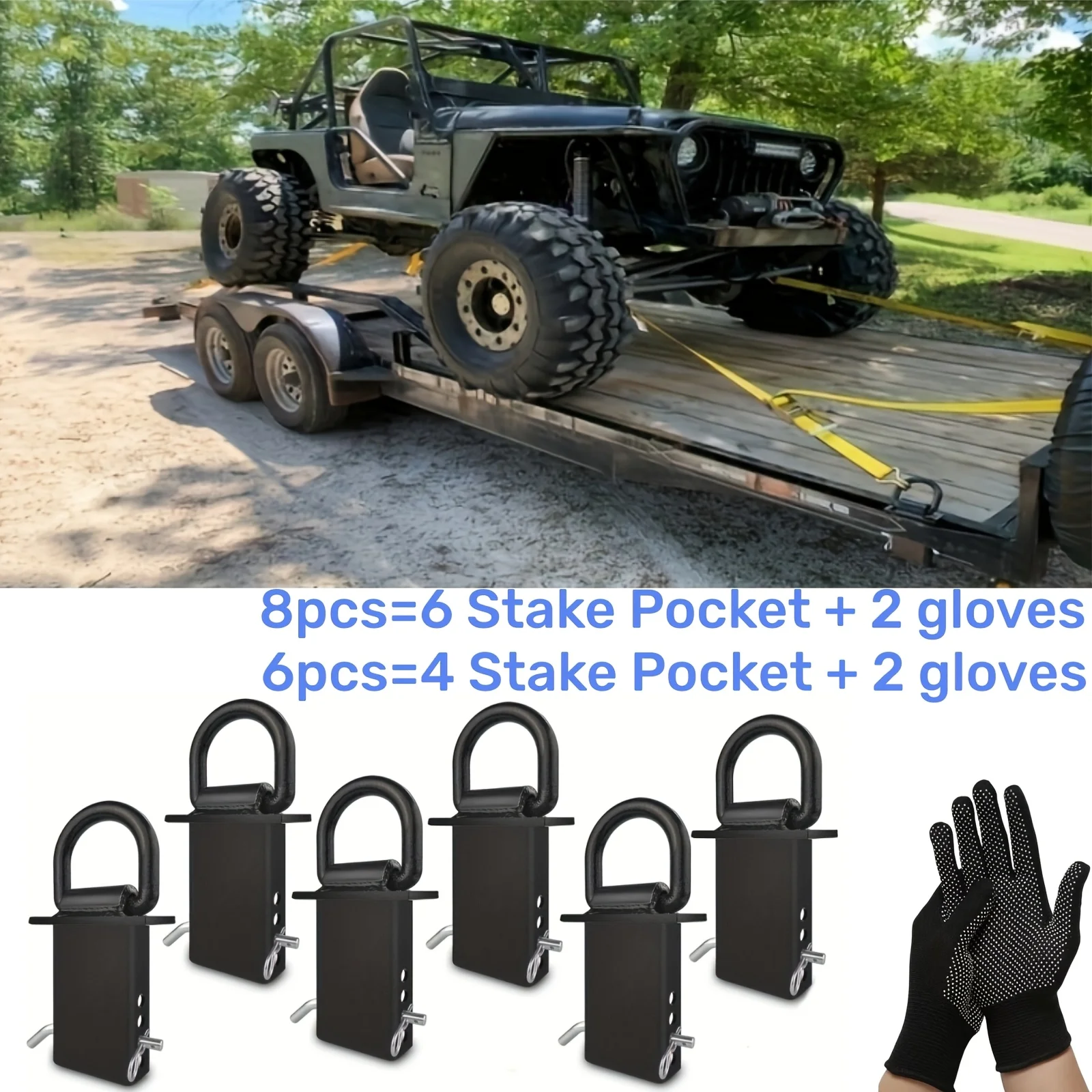 6/8pcs Stake Pocket D Rings Heavy Duty Removable D-Ring Stake Pocket Tie Down For Utility Trailers And Flatbeds Equipped
6/8pcs Stake Pocket D Rings Heavy Duty Removable D-Ring Stake Pocket Tie Down For Utility Trailers And Flatbeds Equipped