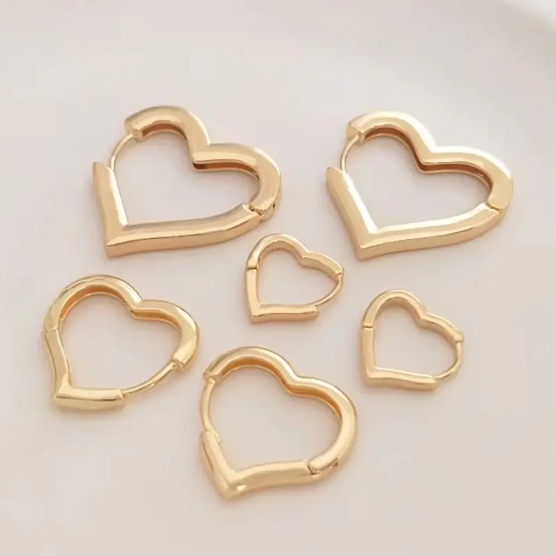 Heart-shaped earclasp 14K gold peach beloved heart-shaped earring French earhook net red fashion diy earring
Heart-shaped earclasp 14K gold peach beloved heart-shaped earring French earhook net red fashion diy earring