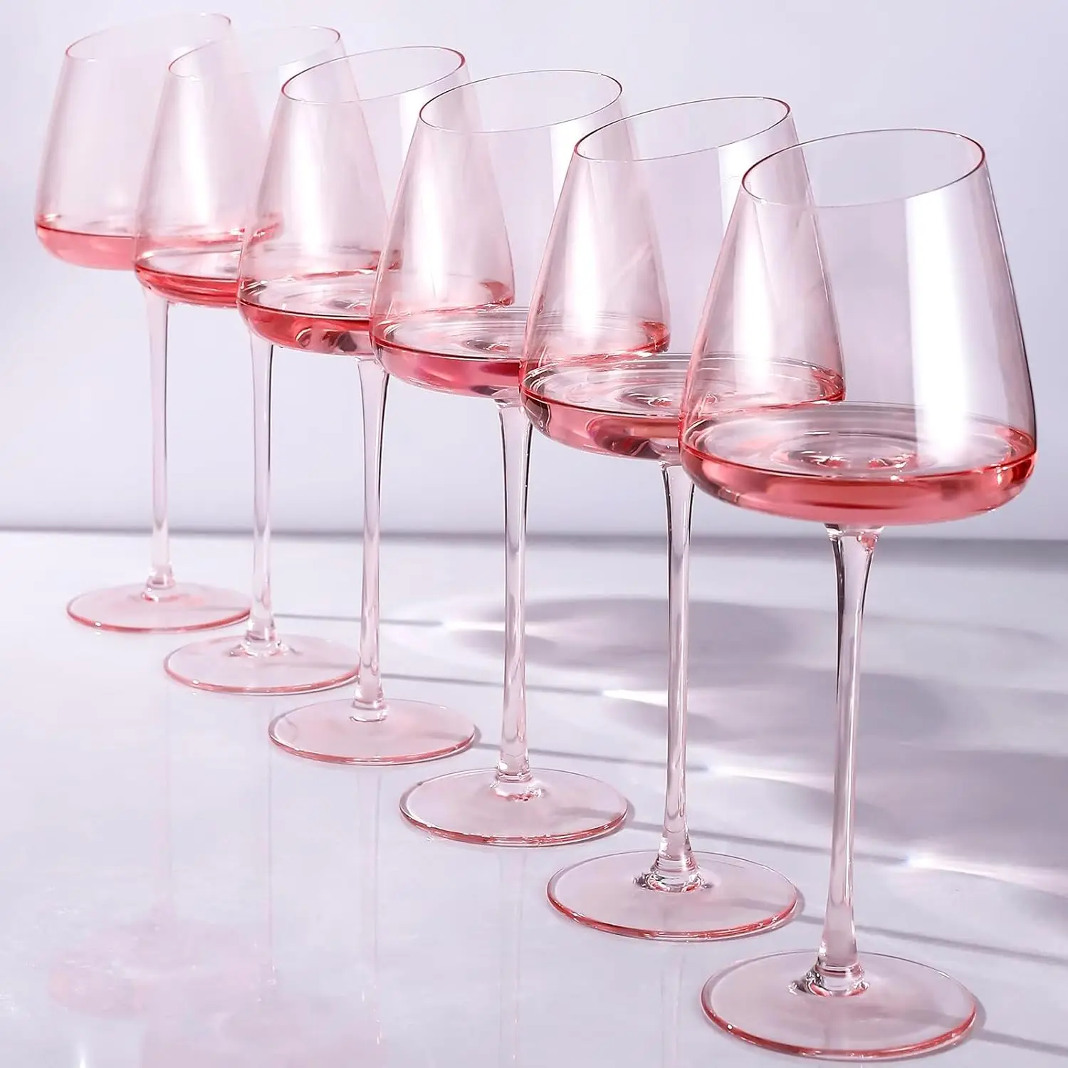 Pink Slanted Wine Glasses Set of 6, 18 oz Large Stemware for Red or White Wine, Elegant Drinking Glassware for Parties,
Pink Slanted Wine Glasses Set of 6, 18 oz Large Stemware for Red or White Wine, Elegant Drinking Glassware for Parties,