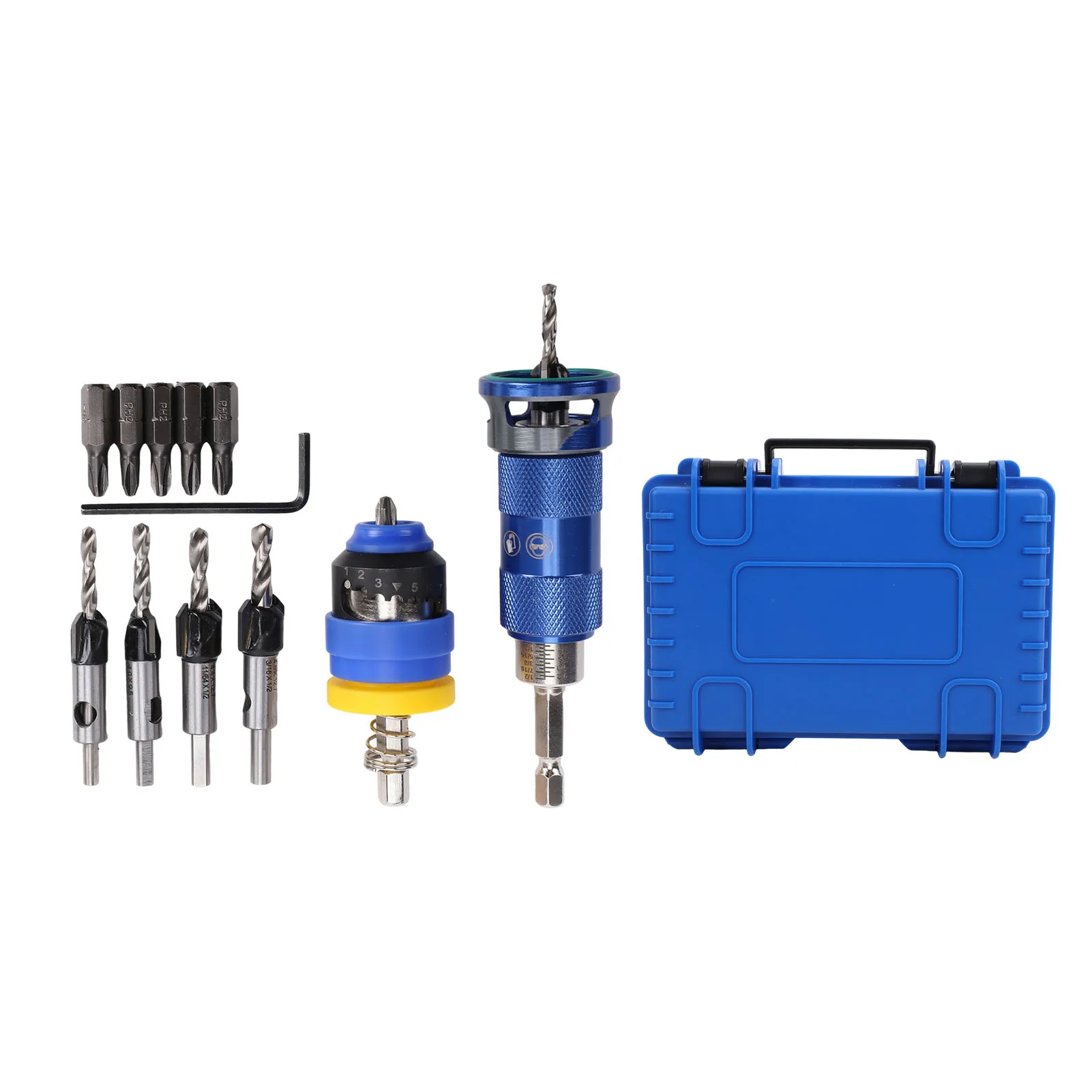 Countersink Drill Bit Set 3.2-4.8mm Counterbore Drill Bits with Adjustable Depth Stop for Woodworking
Countersink Drill Bit Set 3.2-4.8mm Counterbore Drill Bits with Adjustable Depth Stop for Woodworking