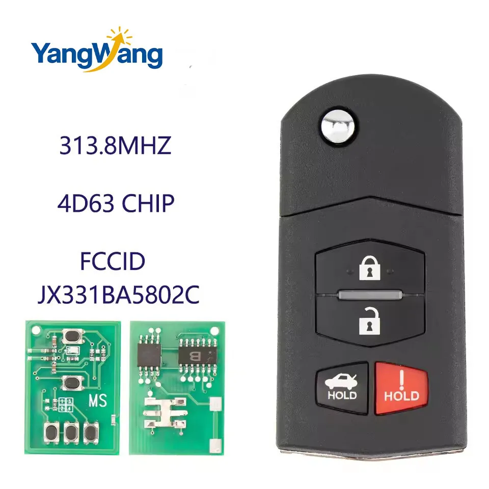 YW JX331BA5802C 313.8MHz 4D63 Chip4 Buttons 313.8MHz 4D63 Chip for Mazda 6 RX-8 2005 2006 2007 2008 Auto Flip Remote Control
YW JX331BA5802C 313.8MHz 4D63 Chip4 Buttons 313.8MHz 4D63 Chip for Mazda 6 RX-8 2005 2006 2007 2008 Auto Flip Remote Control