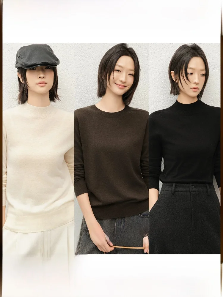 MeiYang Swan Neck No.2 Cashmere round Neck Half High Neck Base Shirt Simple Casual Knitted Woolen Women's Long Sleeve Top
MeiYang Swan Neck No.2 Cashmere round Neck Half High Neck Base Shirt Simple Casual Knitted Woolen Women's Long Sleeve Top
