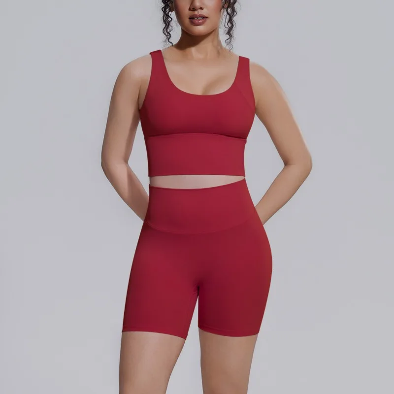 Women's Yoga Set Sports Running Fitness Beautiful Back Vest Slim Fit High-Waist Hip lifting Shorts Training Gym Workout Suits
Women's Yoga Set Sports Running Fitness Beautiful Back Vest Slim Fit High-Waist Hip lifting Shorts Training Gym Workout Suits