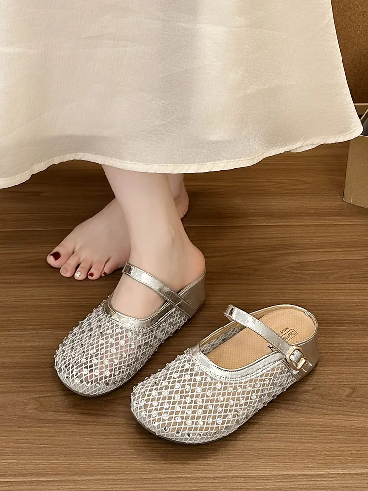 Women's Summer New Slip-On Sandals Breathable Mesh Inner Heightening Head Cover Diamond Net Shoes Soft Bottom Flat Sandals
Women's Summer New Slip-On Sandals Breathable Mesh Inner Heightening Head Cover Diamond Net Shoes Soft Bottom Flat Sandals