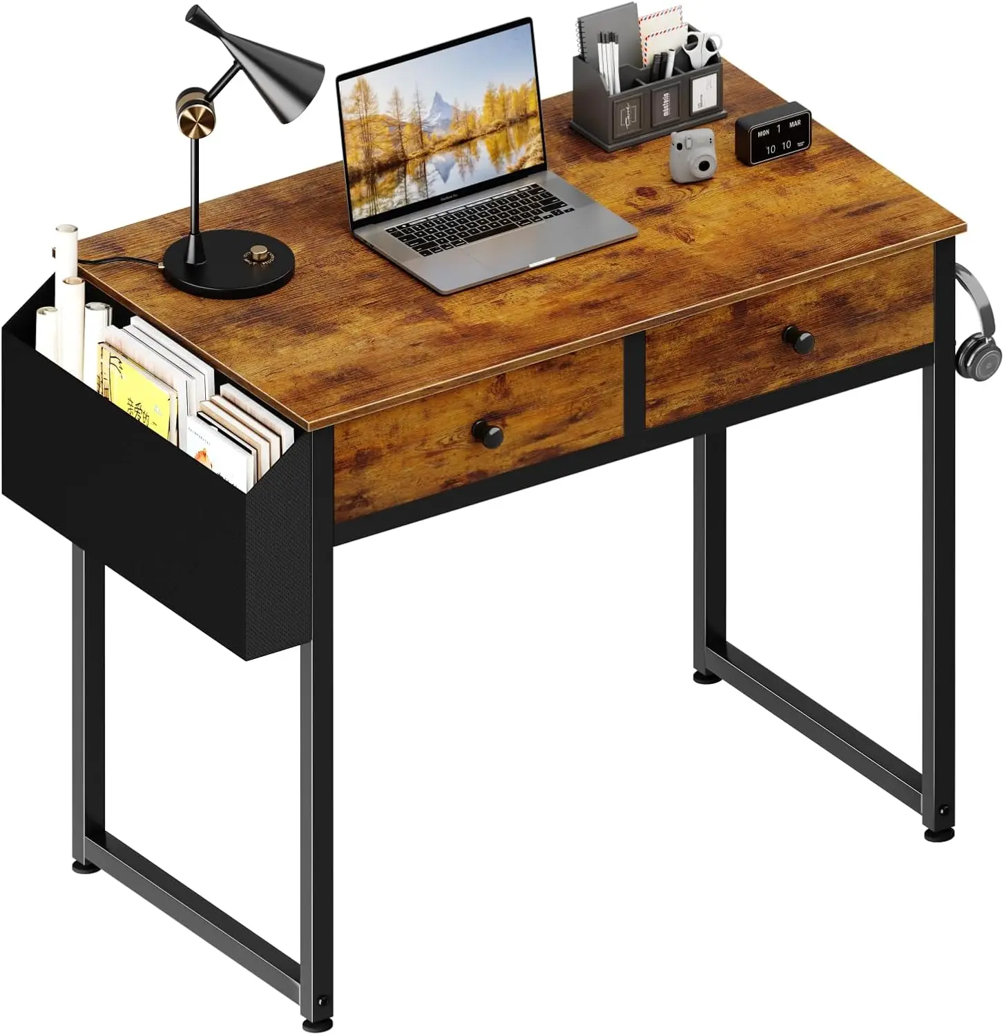 Lufeiya Small Computer Desk with 2 Drawers for Bedroom, 31 Inch Home Office Desk with Storage Fabric Drawer and Bag
Lufeiya Small Computer Desk with 2 Drawers for Bedroom, 31 Inch Home Office Desk with Storage Fabric Drawer and Bag