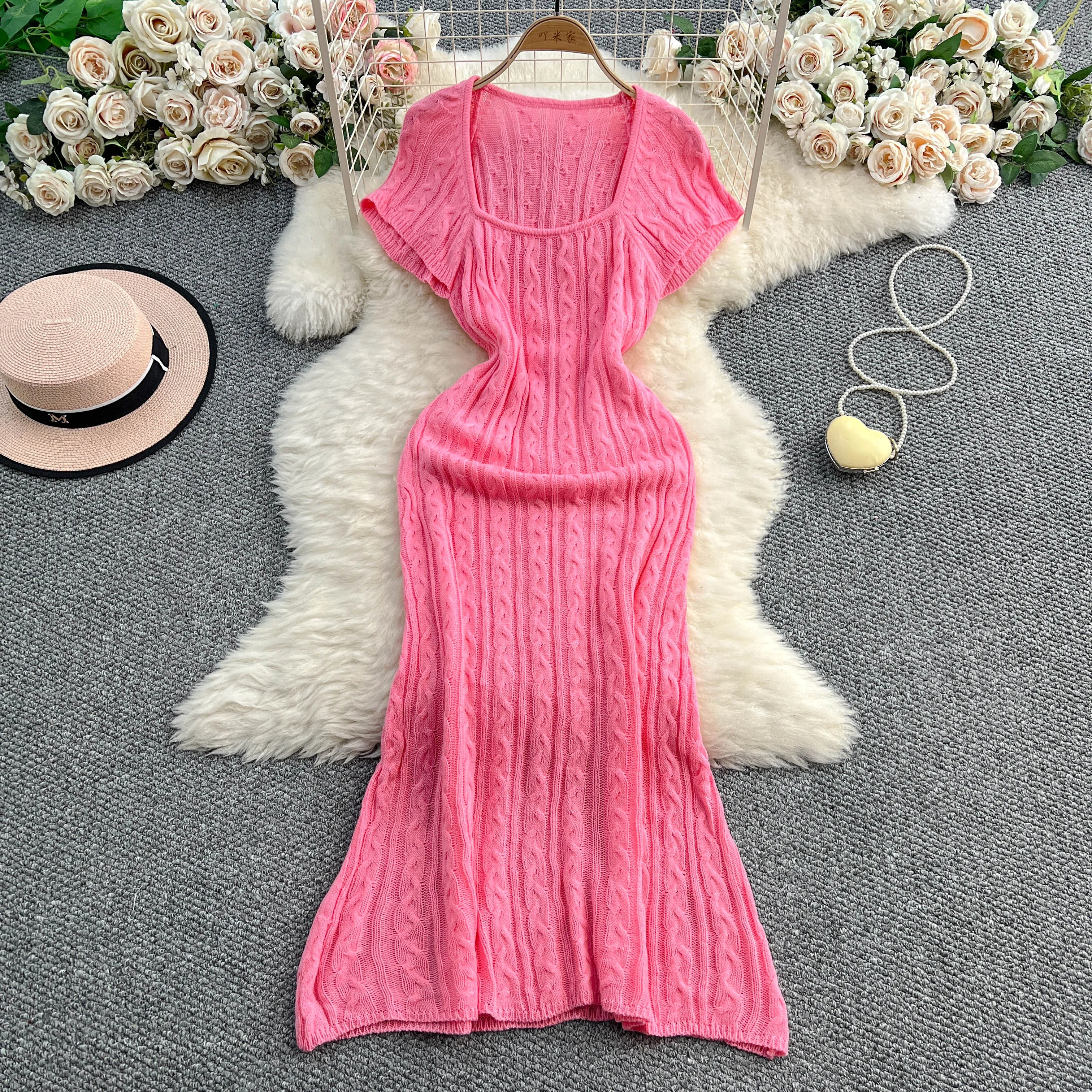 Women Chic square neck Sexy French Fashion Knitted High Street Summer Elastic Slim mermaid dress
Women Chic square neck Sexy French Fashion Knitted High Street Summer Elastic Slim mermaid dress