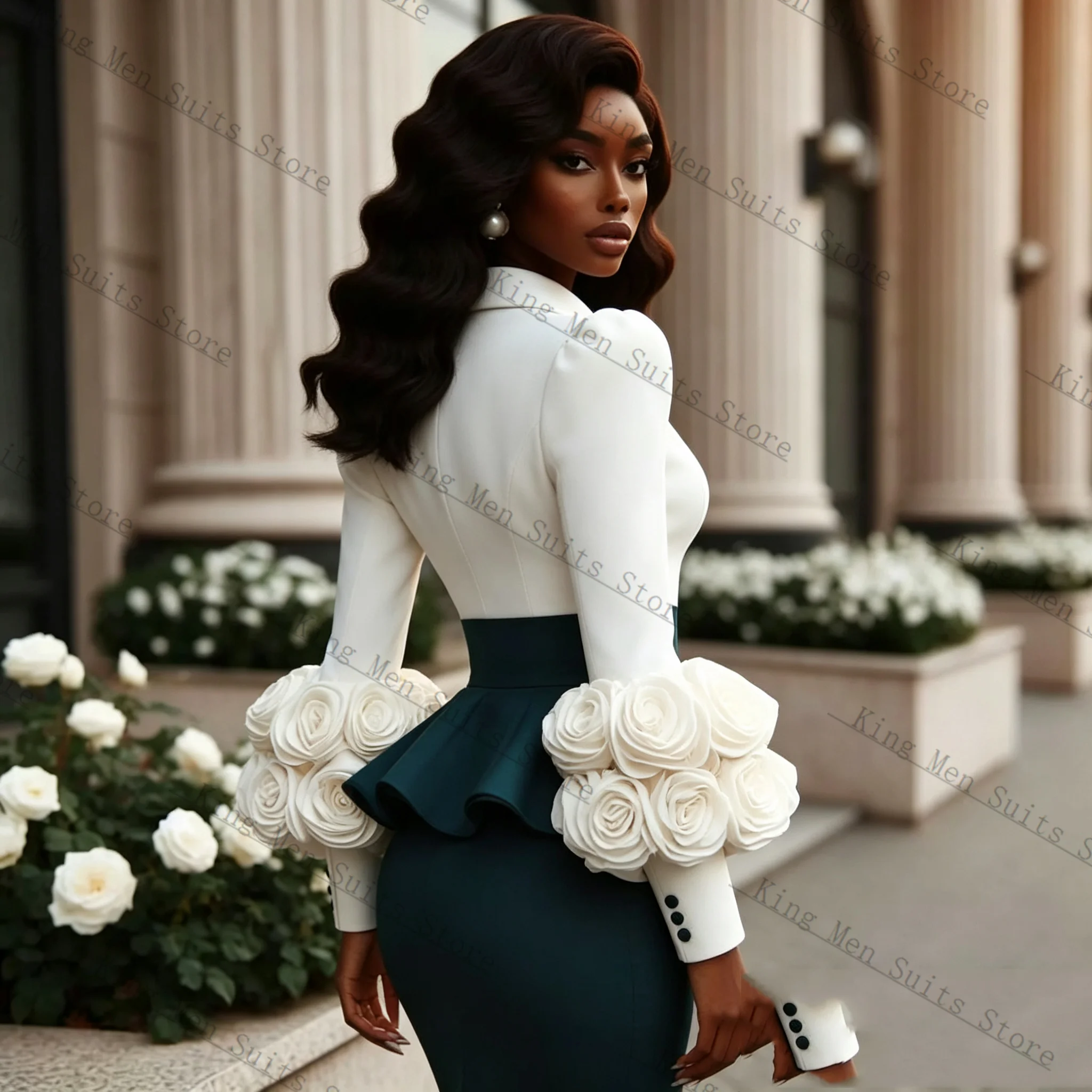 White Green Women Suit Skirt Set 2 Pcs Blazer Prom Dress 3D Flower Cotton Customized Formal Office Wedding Tuxedos Coat Jacket
White Green Women Suit Skirt Set 2 Pcs Blazer Prom Dress 3D Flower Cotton Customized Formal Office Wedding Tuxedos Coat Jacket