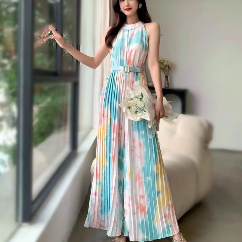 With Belt Designer Summer Flowers Print Jumpsuit Women Sleeveless Big Leg Rompers Jumpsuits Bohemian Overalls Pants NZ264
With Belt Designer Summer Flowers Print Jumpsuit Women Sleeveless Big Leg Rompers Jumpsuits Bohemian Overalls Pants NZ264