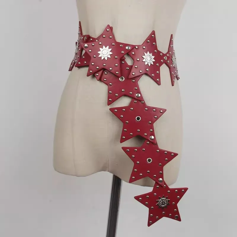 Women's Fashion Rivet PU Leather Star Corset Female Cummerbund Coat Waistband Dress Decration Wide Punk Belt J1342
Women's Fashion Rivet PU Leather Star Corset Female Cummerbund Coat Waistband Dress Decration Wide Punk Belt J1342