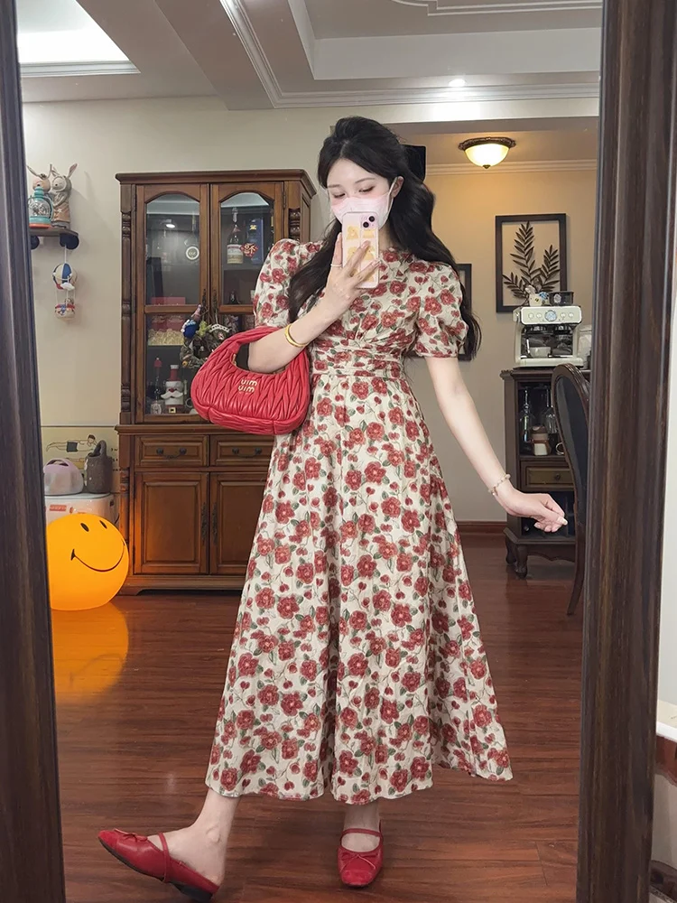 XZY Elegant Floral Print Summer Dress Women's Fashion Slimming Long Dress Korean Style Commute A-Line Skirt Polyester Fiber
XZY Elegant Floral Print Summer Dress Women's Fashion Slimming Long Dress Korean Style Commute A-Line Skirt Polyester Fiber