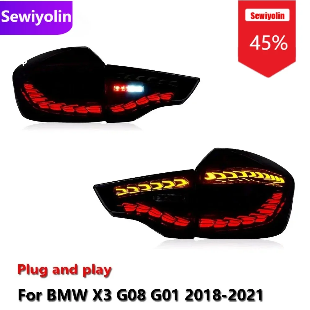 Автомобильный светодиодный задний фонарь DRL в сборе для BMW X3 G08 G01 2018-2021, автоматический задний противотуманный фонарь DRL, стоп-сигнал поворота Plug and Play 
Автомобильный светодиодный задний фонарь DRL в сборе для BMW X3 G08 G01 2018-2021, автоматический задний противотуманный фонарь DRL, стоп-сигнал поворота Plug and Play
