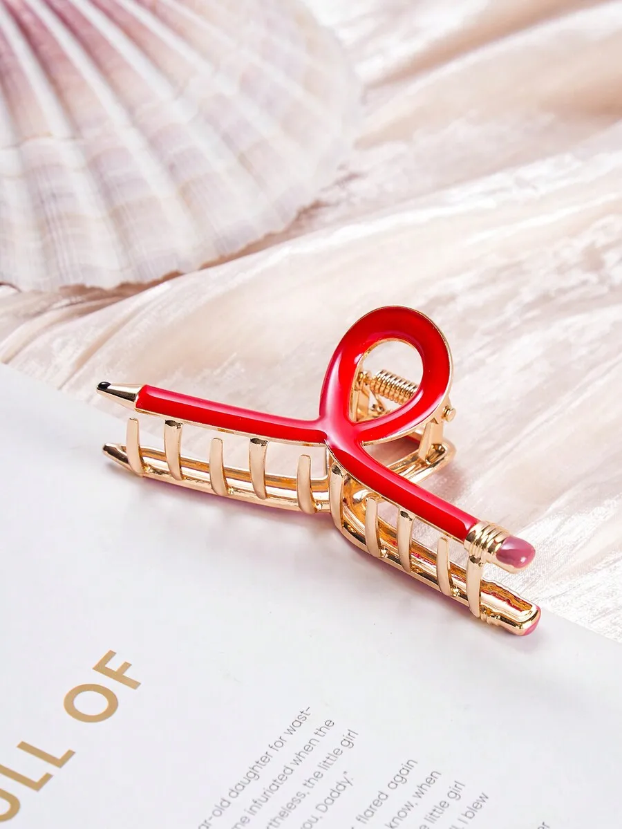 Red Pencil Shape Hair Claw Clip For Women Stylish Accessory
Red Pencil Shape Hair Claw Clip For Women Stylish Accessory