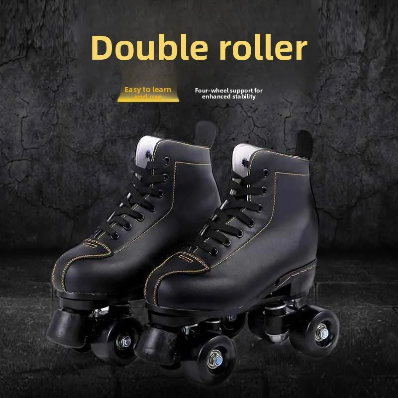 Double Row Quad Wheel Roller Skates Flashing Lights Black And White Adult Inline Skates for Men And Women Roller Blades
Double Row Quad Wheel Roller Skates Flashing Lights Black And White Adult Inline Skates for Men And Women Roller Blades