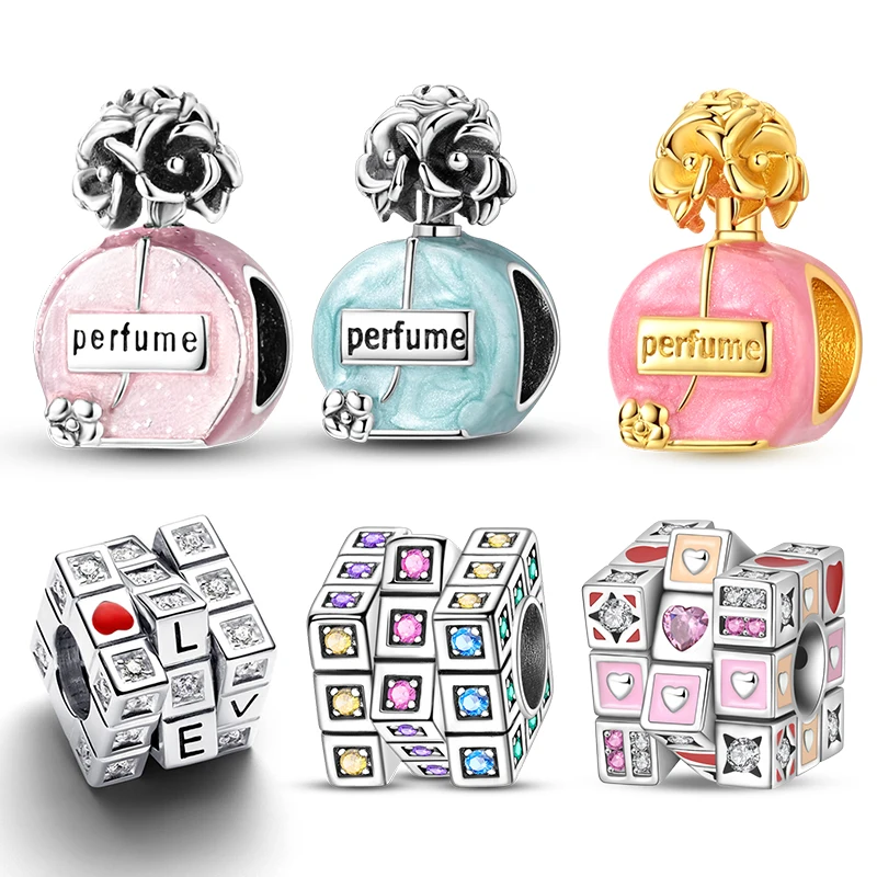925 Silver Rotating Rubik's Cube & Camellia Perfume Bottle Charms Beads Fits 3mm Bracelet For Women Luxury DIY Jewelry Gifts Hot
925 Silver Rotating Rubik's Cube & Camellia Perfume Bottle Charms Beads Fits 3mm Bracelet For Women Luxury DIY Jewelry Gifts Hot
