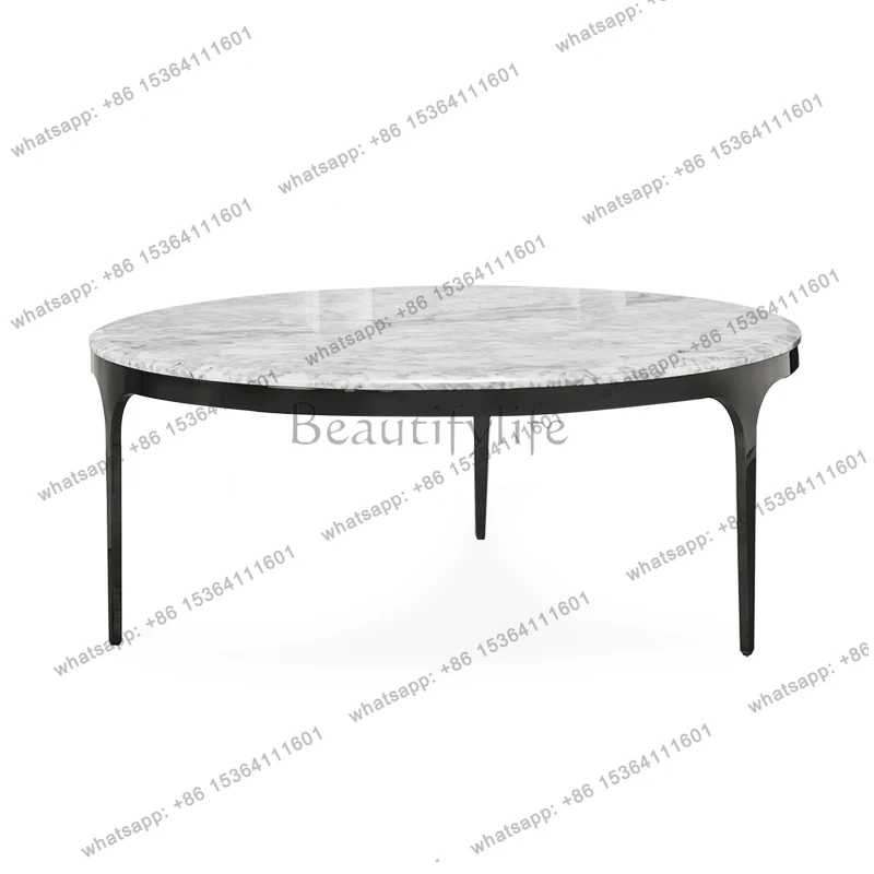 Nordic light luxury simple marble round coffee table small apartment stainless steel edge table
Nordic light luxury simple marble round coffee table small apartment stainless steel edge table