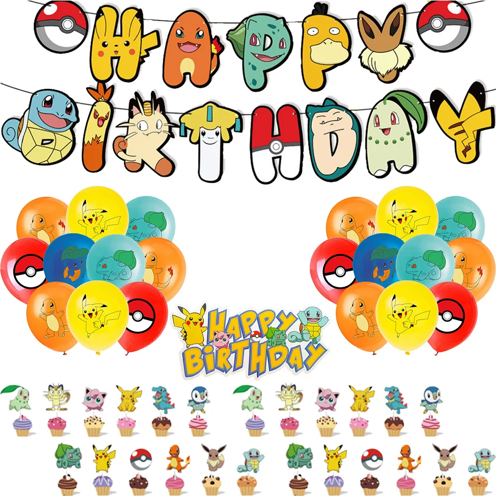 Pokemon Birthday Party Tablecloth Pikachu Birthday Decoration Character Balloons Gift Bags Tableware Set Baby Shower Supplies
Pokemon Birthday Party Tablecloth Pikachu Birthday Decoration Character Balloons Gift Bags Tableware Set Baby Shower Supplies