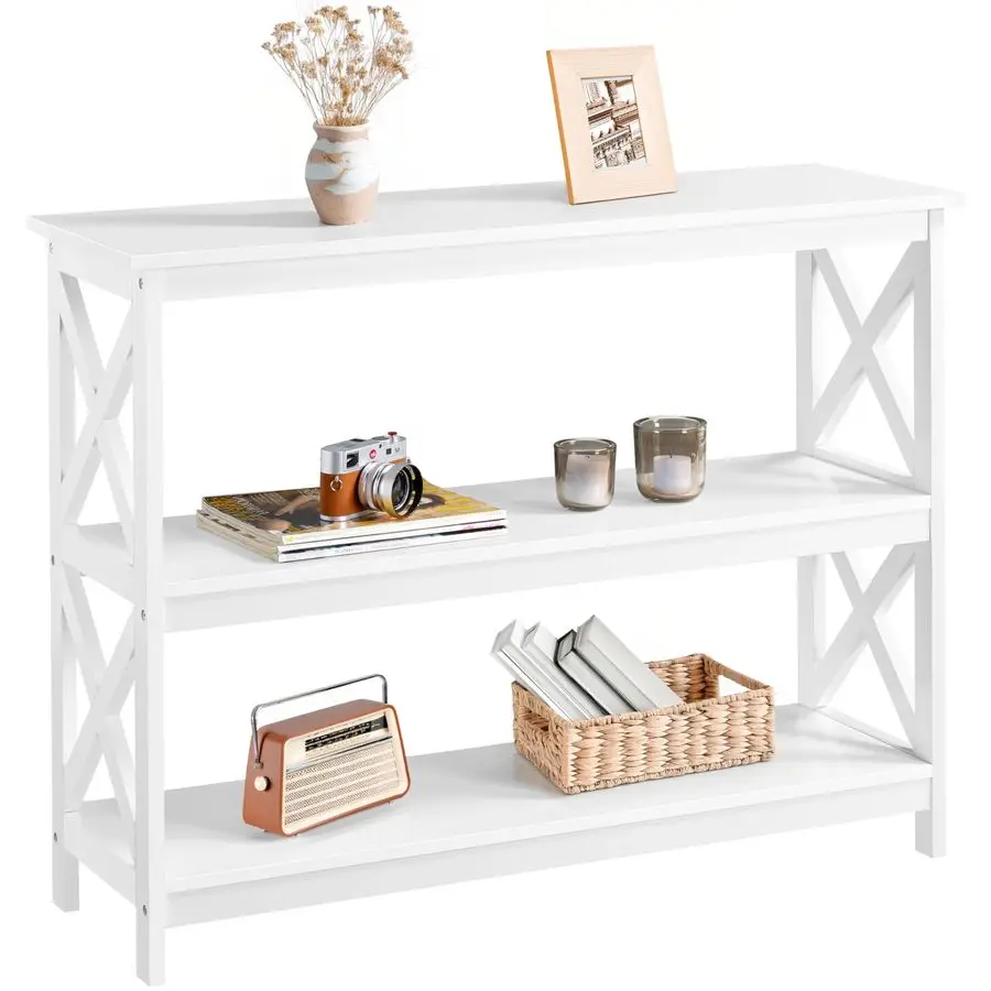 Console Table with 3 Storage Shelves, Entryway Table Sofa Side Table Narrow Long Bookshelf for Hallway Living Room, Accent Furni
Console Table with 3 Storage Shelves, Entryway Table Sofa Side Table Narrow Long Bookshelf for Hallway Living Room, Accent Furni