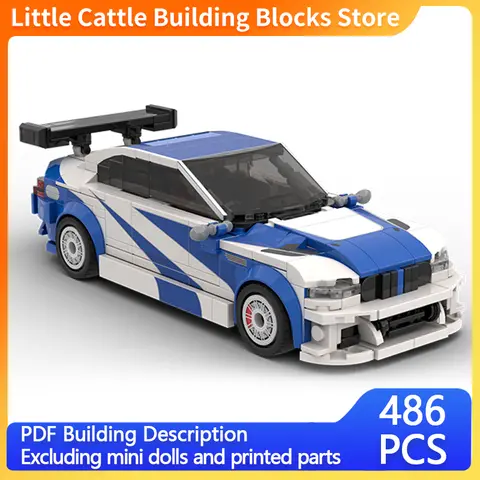 Speed Hypercar Model MOC Building Bricks M3 E46 GTR Top Tier Sports Car Modular Technology Gifts Holiday Assemble Children Toys