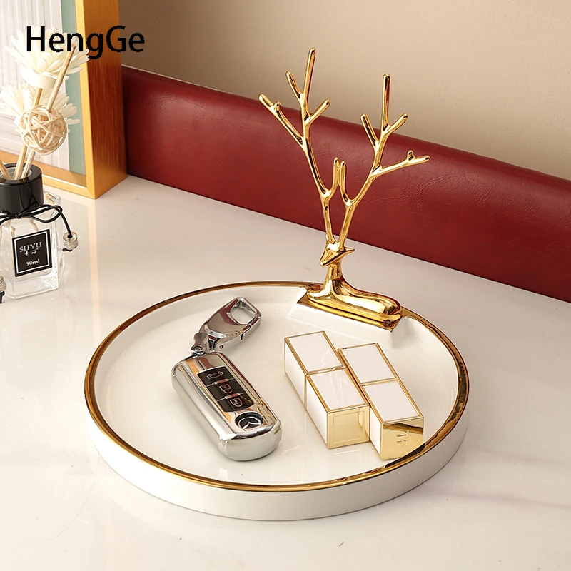 Gold Deer Trays Decorative Outline In Gold Craft Creativity Ceramic Tray Living Room Desktop Decoration Jewelry Storage Holder
Gold Deer Trays Decorative Outline In Gold Craft Creativity Ceramic Tray Living Room Desktop Decoration Jewelry Storage Holder