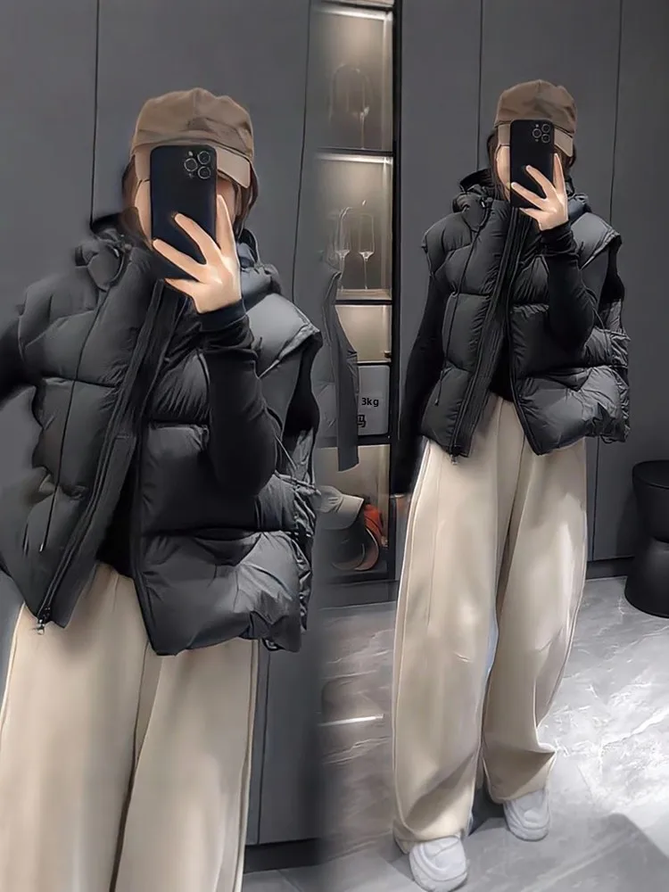 Women's down Vest Puffy Short Coat White Duck Feather Loose Fit Hooded Fleece Inner Commute Style Zipper Closure Color
Women's down Vest Puffy Short Coat White Duck Feather Loose Fit Hooded Fleece Inner Commute Style Zipper Closure Color