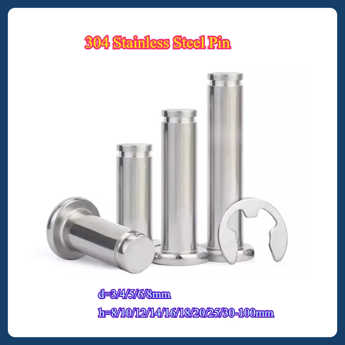 304 Stainless Steel Pin/Flat Head Pin Shaft With Hole Locating Pin/Snap Ring Cylindrical Pin
304 Stainless Steel Pin/Flat Head Pin Shaft With Hole Locating Pin/Snap Ring Cylindrical Pin