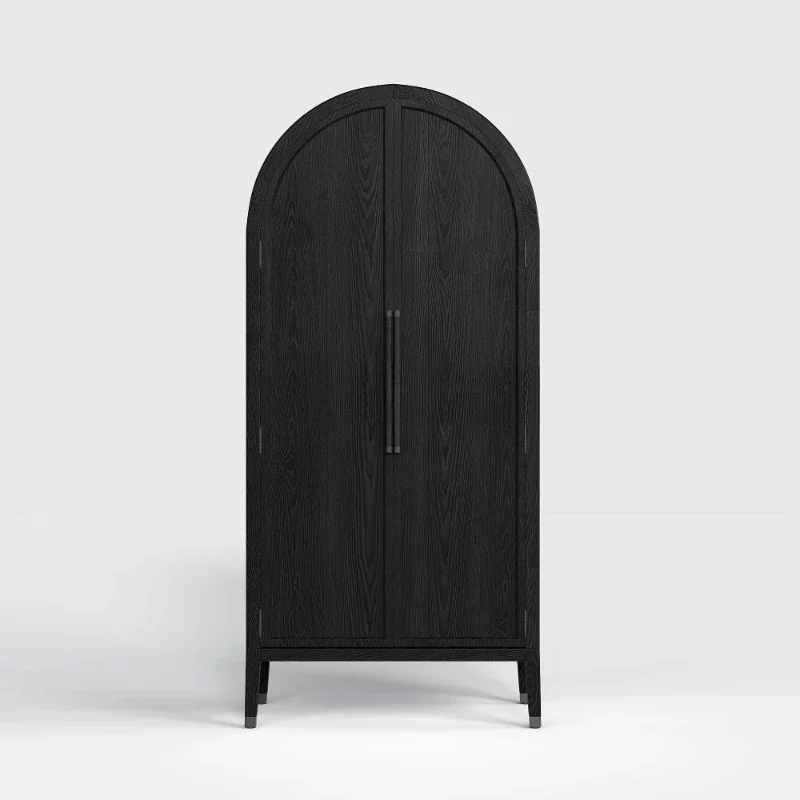 Modern arched display cabinet Black living room solid oak display cabinet
Modern arched display cabinet Black living room solid oak display cabinet
