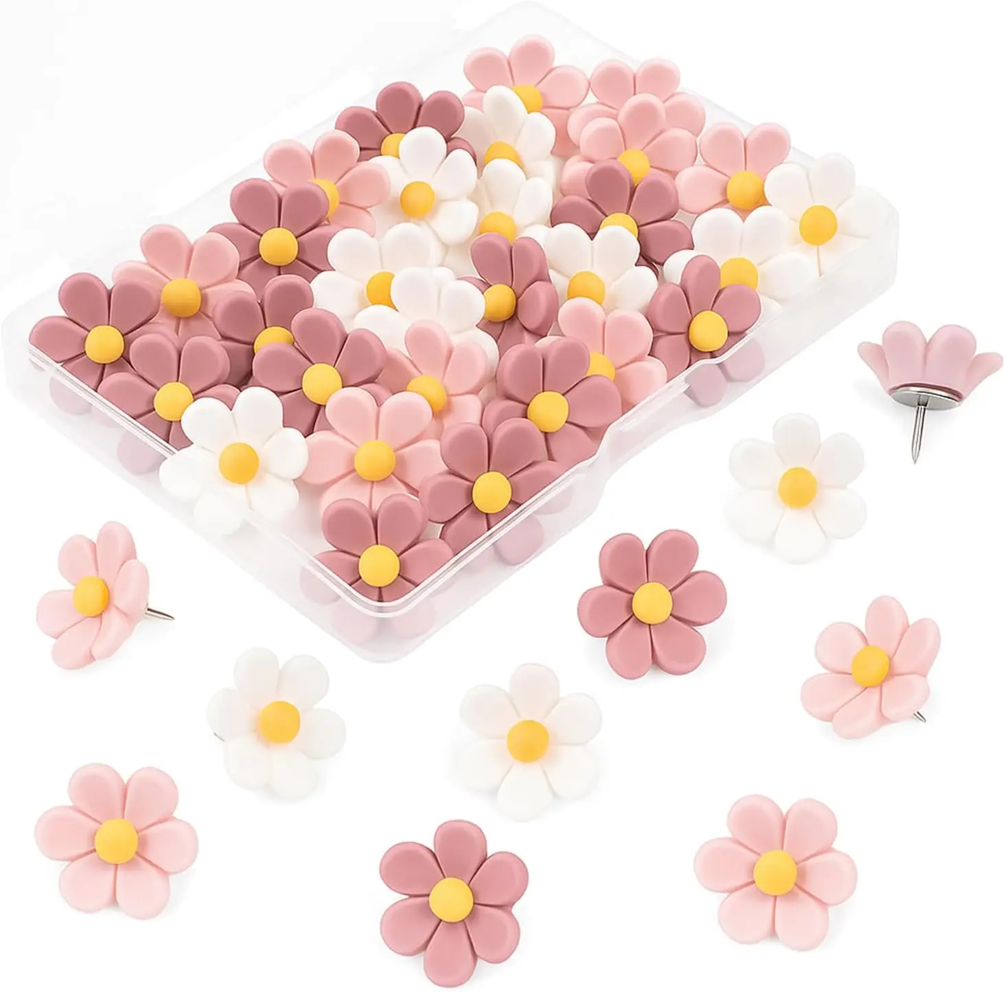 30Pcs Flower Push Pins, Rust-Proof Metal Thumb Tacks for Cork Board, Photo Wall, Office Home Decor
30Pcs Flower Push Pins, Rust-Proof Metal Thumb Tacks for Cork Board, Photo Wall, Office Home Decor