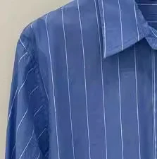 2024 new women's blue striped shirts, single-breasted loose and comfortable tops
2024 new women's blue striped shirts, single-breasted loose and comfortable tops