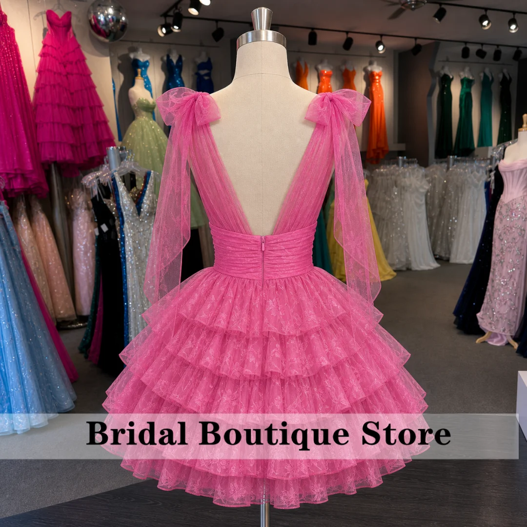 Pink Trendy A-Line Tiered Homecoming Dress with Bow Cocktail Party Dresses Graduation Dress Mini Ball Gown Dress Customized
Pink Trendy A-Line Tiered Homecoming Dress with Bow Cocktail Party Dresses Graduation Dress Mini Ball Gown Dress Customized