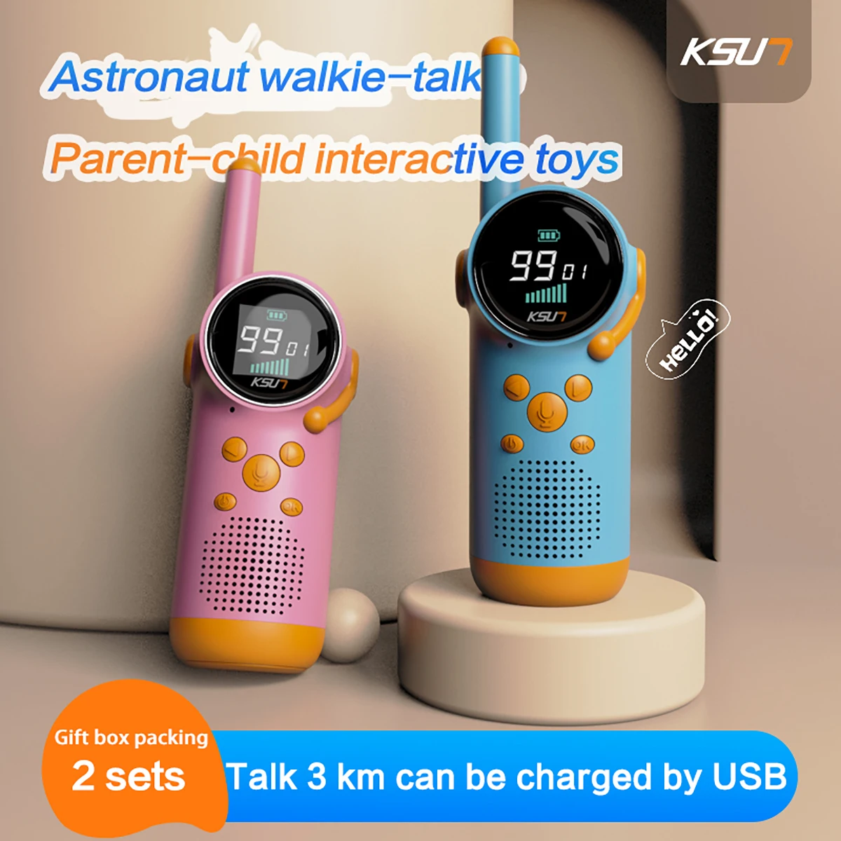 KSUN UT666 2pcs Kids Walkie-Talkies Girls Boys Toys Gift Two Way Radio Set Wireless Mini Walkie Talkie
KSUN UT666 2pcs Kids Walkie-Talkies Girls Boys Toys Gift Two Way Radio Set Wireless Mini Walkie Talkie