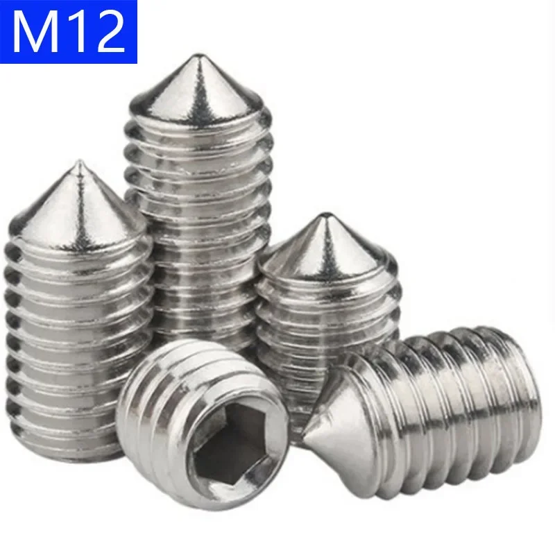 Винты установочные M12 из нержавеющей стали 304 с коническим концом и внутренним шестигранником, DIN 914
Винты установочные M12 из нержавеющей стали 304 с коническим концом и внутренним шестигранником, DIN 914