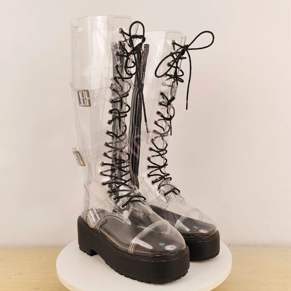 Thick Sole Clear Pvc Cross Strap Boots 2025 Summer Street Round Belt Buckle Sexy Ladies New Fashion Party Casual Zip Knight Boot
Thick Sole Clear Pvc Cross Strap Boots 2025 Summer Street Round Belt Buckle Sexy Ladies New Fashion Party Casual Zip Knight Boot