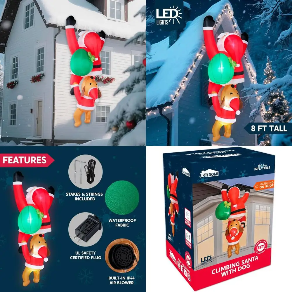 Рождественские надувные лодки на открытом воздухе: Санта-Клаус для восхождения с собакой, украшения для двора со светодиодной подсветкой для рождественской вечеринки, сада, лужайки, декора крыши
Рождественские надувные лодки на открытом воздухе: Санта-Клаус для восхождения с собакой, украшения для двора со светодиодной подсветкой для рождественской вечеринки, сада, лужайки, декора крыши