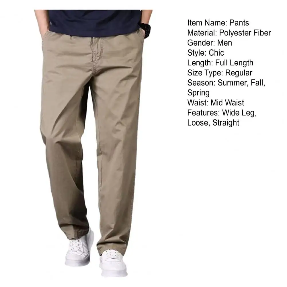 Men Cargo Pants Straight Wide Leg Solid Color Pockets Button Zipper Closure Smooth Quick-drying Outdoor Streetwear Long Trousers
Men Cargo Pants Straight Wide Leg Solid Color Pockets Button Zipper Closure Smooth Quick-drying Outdoor Streetwear Long Trousers