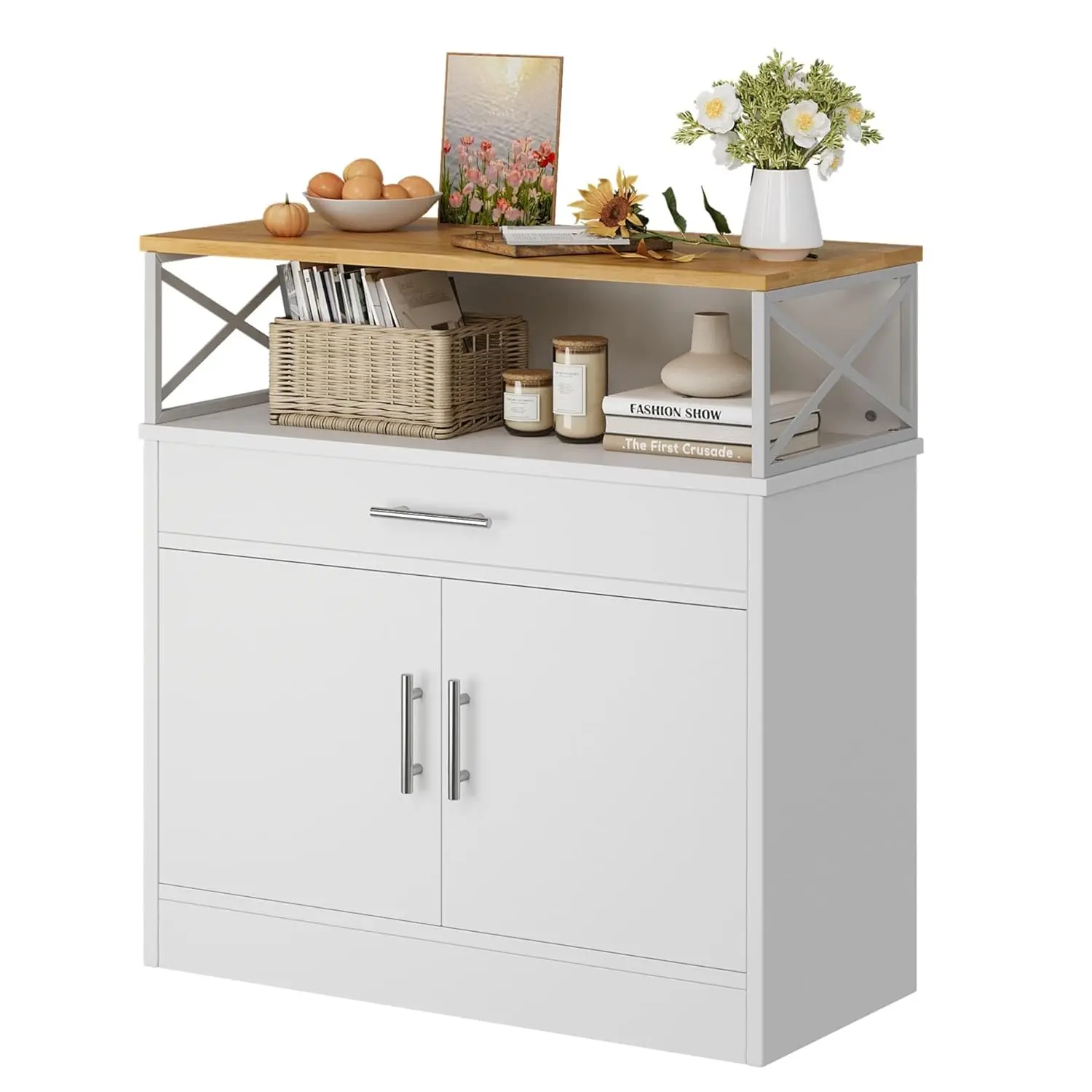 Coffee Bar Cabinet, Farmhouse Kitchen Storage Cabinet with Adjustable Shelf, 31“ Modern Sideboard Buffet Table for, Customized
Coffee Bar Cabinet, Farmhouse Kitchen Storage Cabinet with Adjustable Shelf, 31“ Modern Sideboard Buffet Table for, Customized