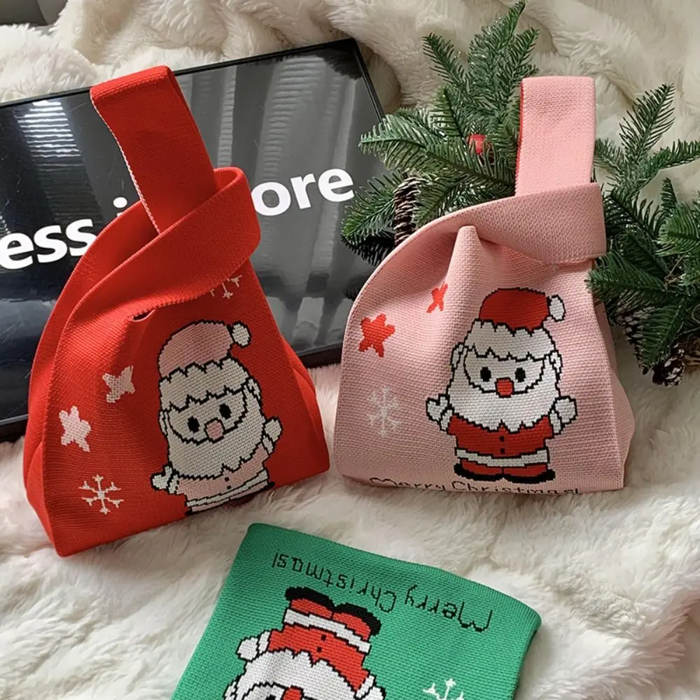 Simple Christmas Gift Knot Wrist Bag Candy Pouch Wool Bucket Bag Christmas Knitted Bag Weave Purse Tote Bag Student
Simple Christmas Gift Knot Wrist Bag Candy Pouch Wool Bucket Bag Christmas Knitted Bag Weave Purse Tote Bag Student