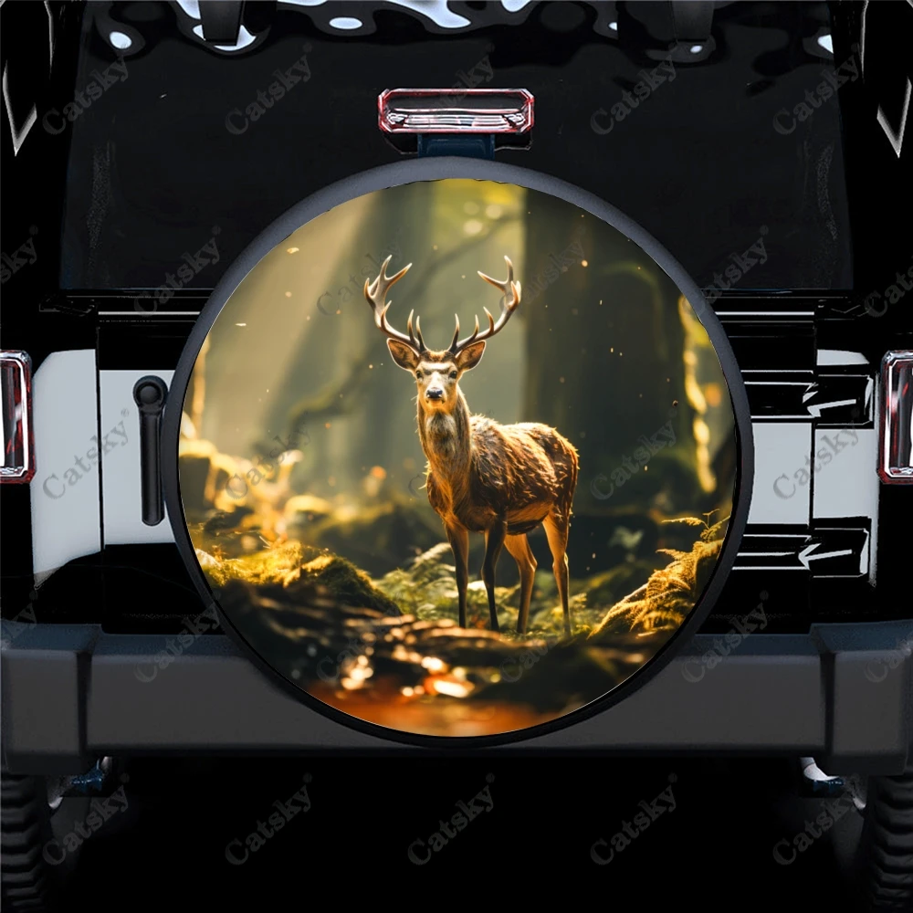 Wild Jungle Forest Deer Polyester Universal Spare Wheel Tire Cover Custom Tire-Covers for Trailer RV SUV Truck Camper
Wild Jungle Forest Deer Polyester Universal Spare Wheel Tire Cover Custom Tire-Covers for Trailer RV SUV Truck Camper