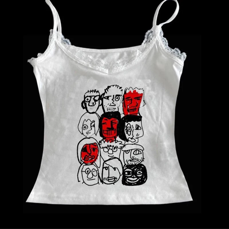 Summer Women's Gothic Street Camisole Top Fashion Vintage Hand-painted Pattern Sleeveless Vest Y2k Clothing
Summer Women's Gothic Street Camisole Top Fashion Vintage Hand-painted Pattern Sleeveless Vest Y2k Clothing