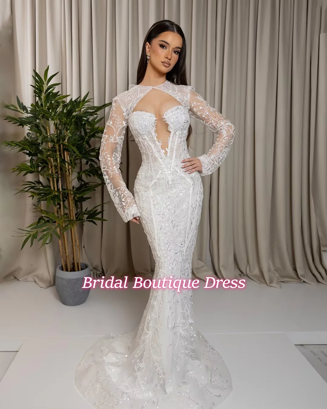 Dreamy Lace Beaded Wedding Dress With Bow Detachable Sleeve Mermaid Long Bridal Gown Customized Strapless Dresses For Bride
Dreamy Lace Beaded Wedding Dress With Bow Detachable Sleeve Mermaid Long Bridal Gown Customized Strapless Dresses For Bride