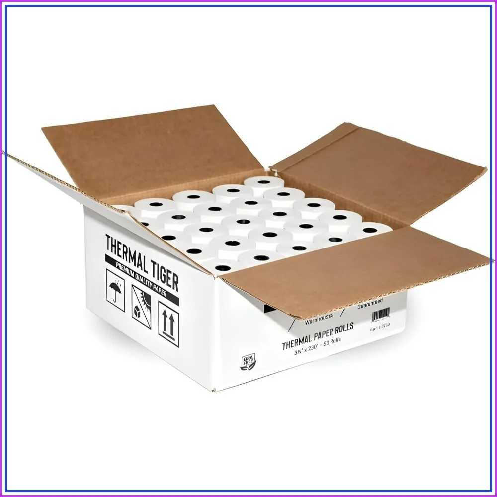 3 1/8" x 230' Thermal Receipt Paper Rolls (50 Rolls) – BPA-Free, Universal POS Compatible, 5-Year Image Life
3 1/8" x 230' Thermal Receipt Paper Rolls (50 Rolls) – BPA-Free, Universal POS Compatible, 5-Year Image Life