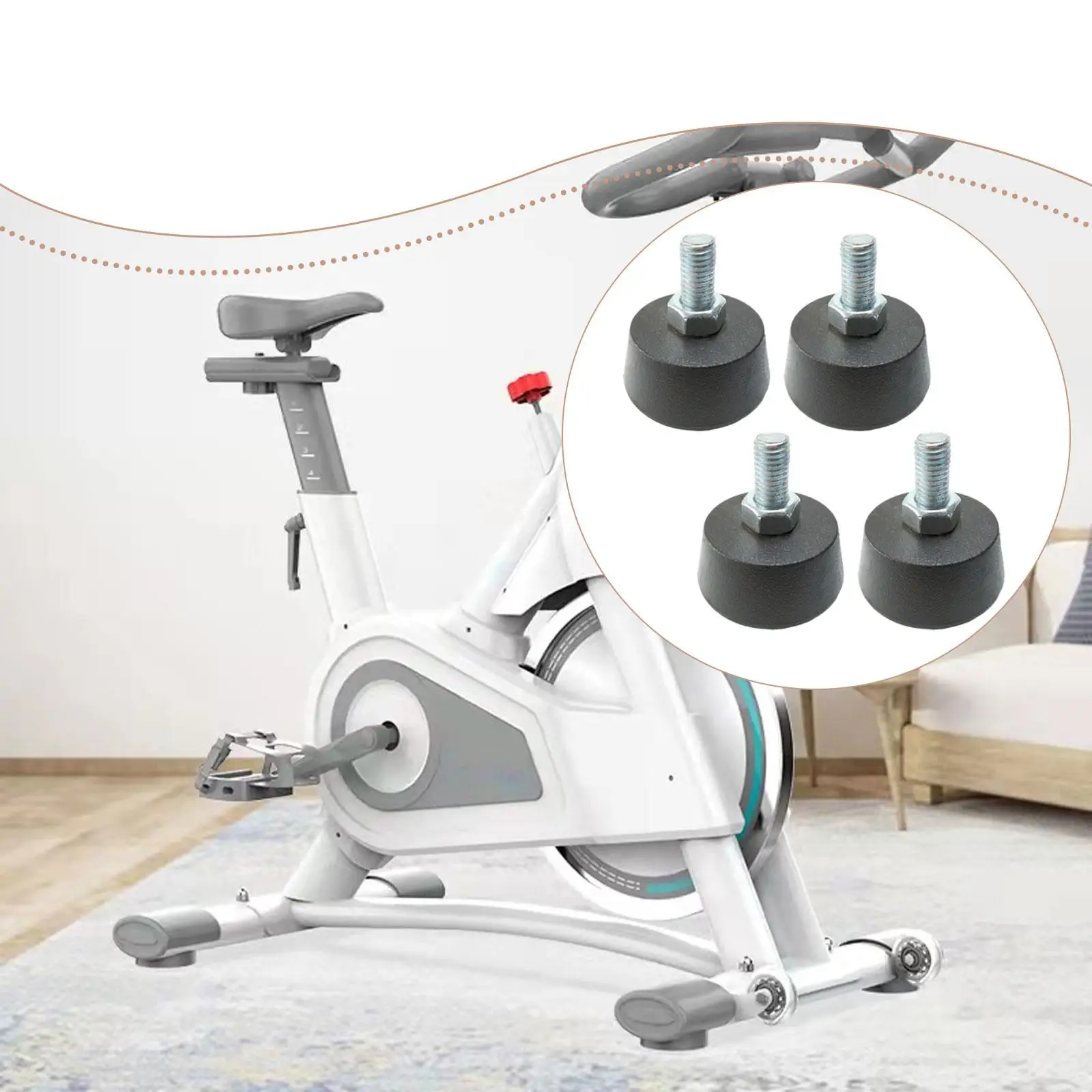 4Pcs Exercise Bike Support Foot Pad Gym Equipment Shock Absorbing Black Anti Slip Replacement Part Exercise Bike Leveling Foot
4Pcs Exercise Bike Support Foot Pad Gym Equipment Shock Absorbing Black Anti Slip Replacement Part Exercise Bike Leveling Foot